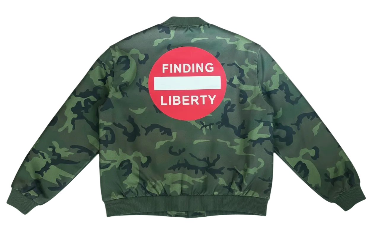 detachable three zipper camo bomber