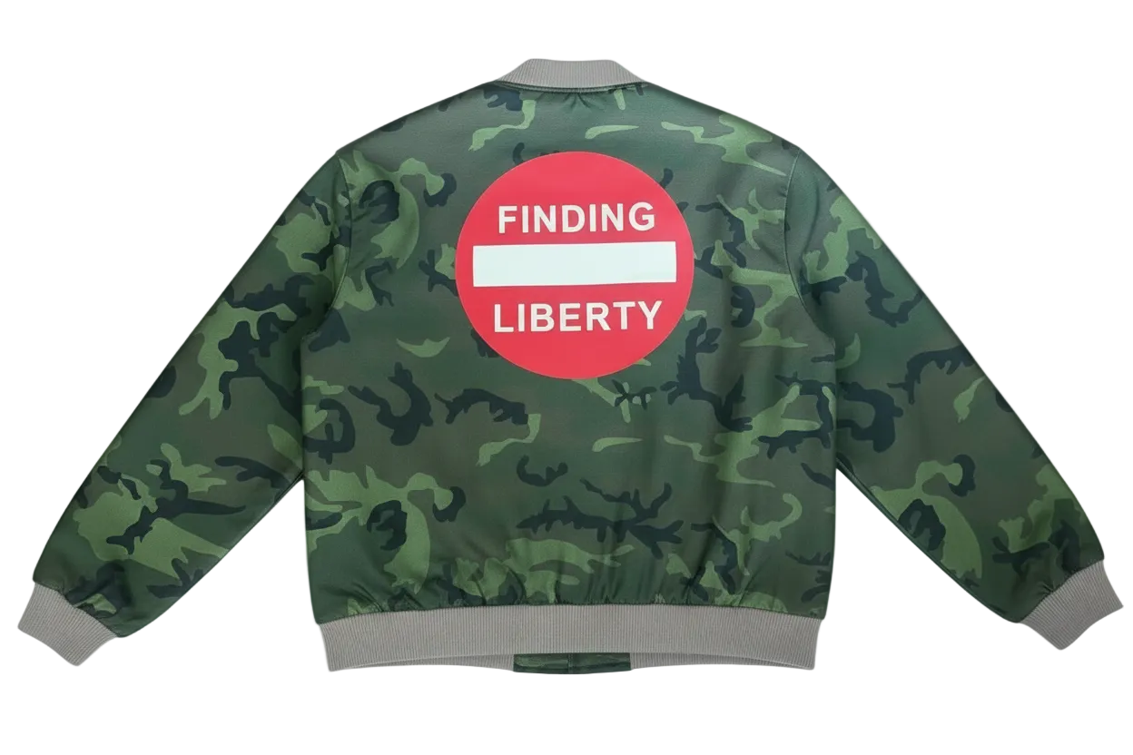 functional three zipper camo bomber(grey)